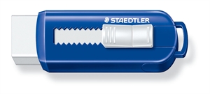 Staedtler Eraser PVC Free w/push -toiminto sininen/valkoinen